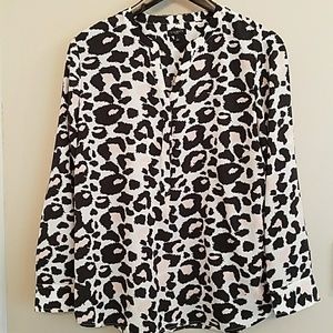 Talbots animal print blouse